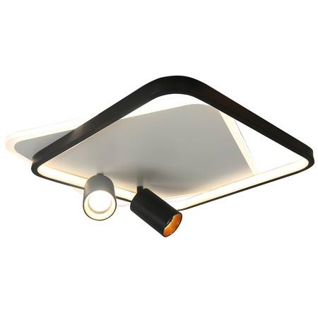 Plafon Parma 2 kwadratowy czarny 2xGU10 LED CCT Light Prestige LP-0612/2C Square BK