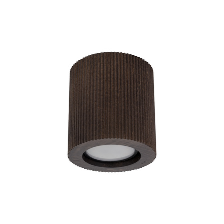 Ryflowana brązowa tuba sufitowa EVE CORTE WOOD ORZECH 1xGU10 Tk Lighting 11778