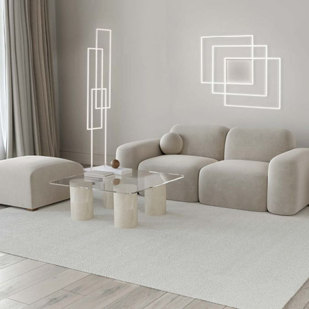 Lampa sufitowa plafon srebrny Q-INIGO LED Paul Neuhaus 8196-55 sterowana pilotem funkcja smart