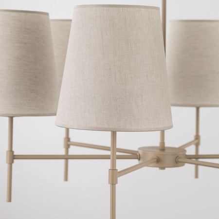 Żyrandol klasyczny z sześcioma abażurami z lnu ELIZABETH SABIA 6xE27 Tk Lighting 11167