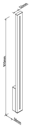 Zewnętrzny kinkiet elewacyjny 81cm Maxlight W0460 Moena IP65 nowoczesne podświetlenie ściany