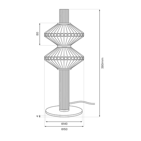 Lampka nocna ryflowana złota tuba ze szklanymi kloszami Padre Gold 9W LED 3000K Milagro ML2801
