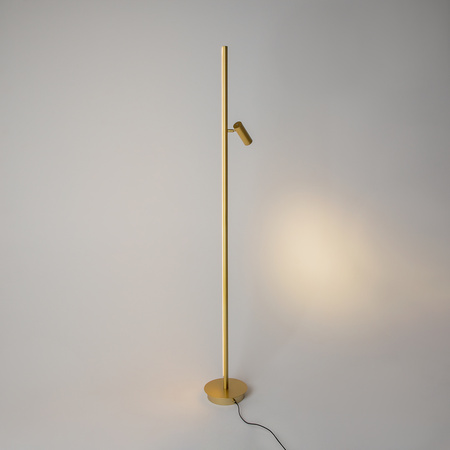 Prosta lampa podłogowa z reflektorem w kolorze mosiężnym LED 3000K Thin MOD395FL-L28BS3K Maytoni