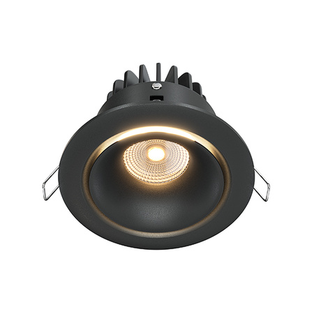 Oczko czarne podtynkowe LED 3000K Yin DL031-L12W3K-D-B Maytoni