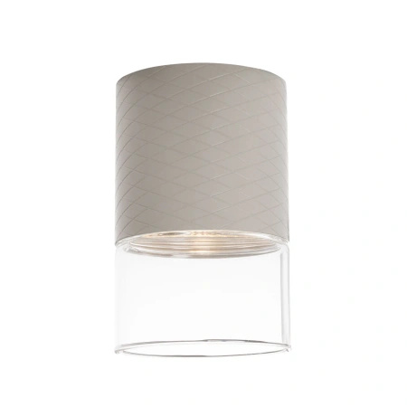 Szara tuba sufitowa natynkowa metal + szkło LED 3000K Maxlight C0274 Fusion