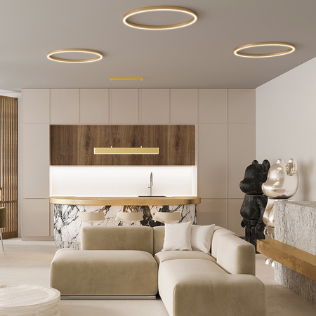 Lampa wisząca RIM LED potrójna Maytoni mosiądz MOD058PL-L100BS4K