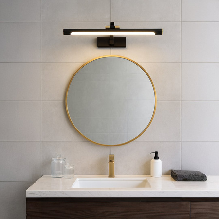 Kinkiet czarny z dodatkiem złota VINCI 15W 4000K 60cm IP44 Milagro ML2034