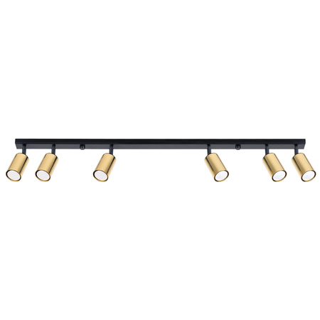 Plafon WINX 6L czarny/złoty Sollux SL.1388