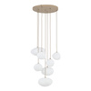 Lampa wisząca siedem nieregularnych wiszących kloszy na okrągłej podstawie w kolorze sabia NEBIA SABIA 7xG9 Tk Lighting 10756