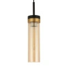 Lampa wisząca pojedyńcza czarna z tubowym miodowym szklanym kloszem Malika 1xE27 PL0140-1 Yaskr