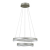 Lampa wisząca srebrna dwa okręgi LED Morte Italux PND-34535-2L-SILV