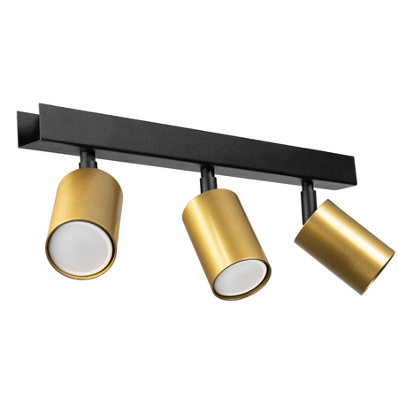 Lampa sufitowa Hudson 3xGU10 Czarno-Złoty Milagro MLP0259