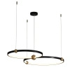 Lampa Wisząca dwa czarne połączone ringi 50cm i 40cm Kido M LED PL0139 Yaskr