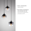 Lampa wisząca czarna z trzema zwisającymi kloszami  ZEA 3xE14 Just Light 15424-18