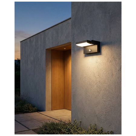 Kinkiet czarny elewacyjny z czujnikiem ruchu DURANTE IP54 SENSOR CCT BK AZZARDO AZ6536