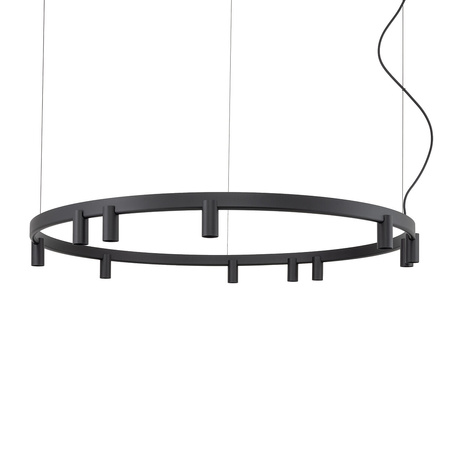 Lampa wisząca okrąg o średnicy 116cm w kolorze czarnym 17xGU10 R35 i LED zintegrowany FOURTY  ROUND LED Nowodvorski 12288