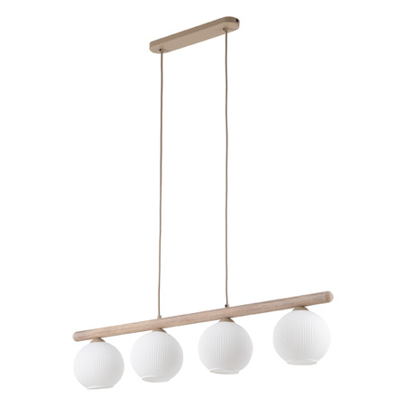 Lampa wisząca cztery ryflowane klosze na belce VIRLO WHITE 4xE14 Tk Lighting 11080