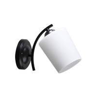 ESNYR LAMPA KINKIET CHROMOWY+CZARNY 1X40 E27 KLOSZ BIAŁY Candellux 21-22684