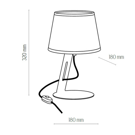 GRACJA LAMPKA NOCNA BLACK 1 PŁ TK Lighting 5133