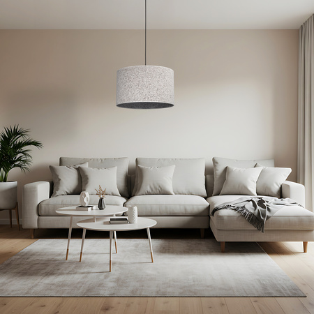 Lampa wisząca z tkaniny o średnicy 50cm VELLUM BLACK 500 1xE27 Tk Lighting 10751