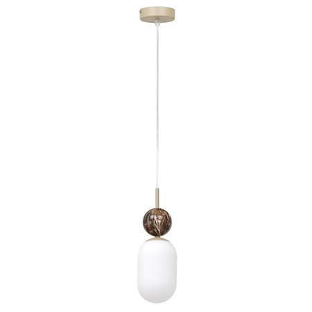 Lampa wisząca szklany klosz plus kula ozdobna Crema 1xE14 Milagro MLP2812