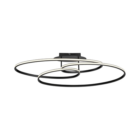 Geometryczna lampa sufitowa czarna LED – nowoczesne pierścienie świetlne LUMACA LED 3000K Just Light 15321-18