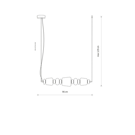 Podłużna lampa wisząca z ceramiki i szkła w stylu Art Deco 3000K CERAMIC LED Nowodvorski 11699