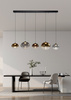 Lampa wisząca piątka prosta Pesaro czarna Aviano Lighting 7082-502
