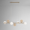 Beżowa lampa wisząca z kloszami w dwóch kolorach LEMO Kaja Lighting K-5847