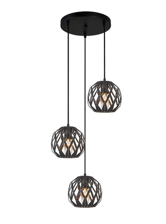 Lampa wisząca czarna HILO Italux PND-22341-3SA-BK