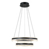 Lampa wisząca czarne ringi ze zmianą barwy światła Morte Italux PND-34535-2L-BK