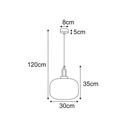 Lampa wisząca z ryflowanym, transparentnym kloszem LIRA Kaja Lighting K-6060