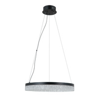 Lampa wisząca czarny okrąg 50cm z dodatkiem akrylu LED 3 barwy światła Pantal Italux PND-34533-M-BK