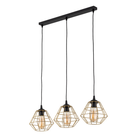 DIAMOND NEW BLACK/GOLD LAMPA WISZĄCA 3 PL LISTWA TK Lighting 4642