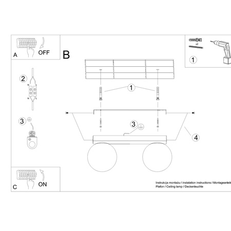 Lampa sufitowa YOLI Sollux SL.1152