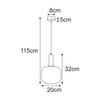 Lampa wisząca z białym kloszem i złotym detalem FABIO Kaja Lighting K-5871