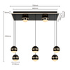Lampa wisząca ósemka prostokątna Biarritz czarny chrom Aviano Lighting 7047-905