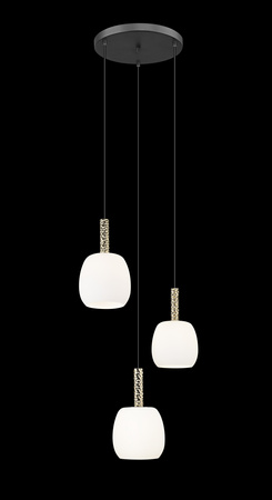 Lampa wisząca trzy szklane klosze na okrągłej podstawie CALVO 3xG9 Zuma Line P0076-03A-P7AA
