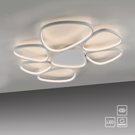 Plafon LED biały z nieregularnymi pierścieniami PEBBLES LED 3000K Just Light 14046-16