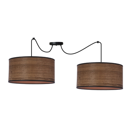 LEGNO P LAMPA WISZĄCA CZARNY 30 2X40W E27 ABAŻUR DĘBOWY Candellux 32-18397