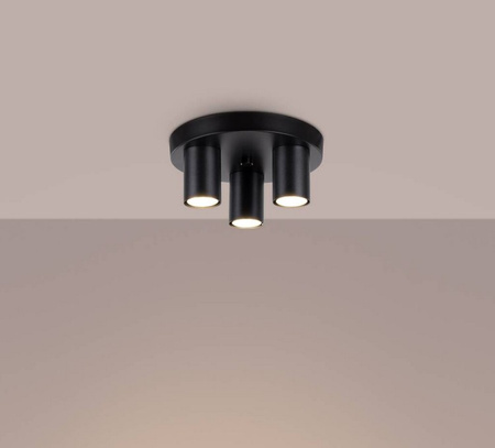 Lampa sufitowa, plafon LAGOS 3P czarny Sollux Lighting SL.1466