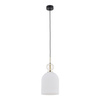 Lampa wisząca pojedyńcza karbowany szklany klosz z ozdobną szklaną kulą SOPHIA BIG COGNAC WHITE 1xE27 Tk Lighting 11374