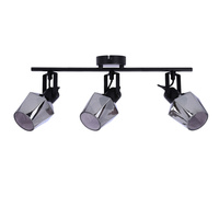 Randi lampa sufitowa listwa czarny matowy 3x15w e14 klosz dymiony Candellux 93-13378