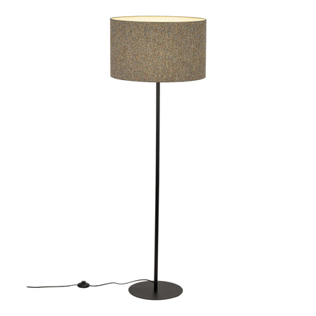 Czarna lampa stojąca do sypilani z ciekawym abażurem 1xE27 VELLUM BLACK MULTICOLOR Tk Lighting 16167