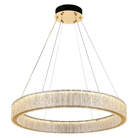 Lampa wisząca Kingdom złoty okrąg kryształowy 79cm 40W LED Milagro ML2786