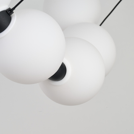 Okrągła lampa wisząca LED ze szklanymi kulami PERLA PENDANT 60cm 3-STEP DIMM BK 3000K AZZARDO AZ6895