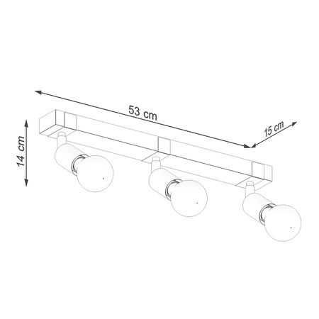 Plafon ZUCA 3 czarny Sollux SL.1297