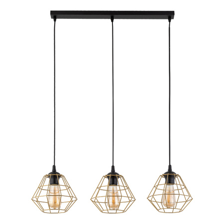 DIAMOND NEW BLACK/GOLD LAMPA WISZĄCA 3 PL LISTWA TK Lighting 4642