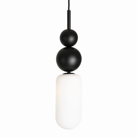 Czarna lampa wisząća szklany klosz + ozdobne kule Maxlight 1xG9 P0641 Nova