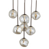 Lampa wisząca z koniakowymi szklanymi nieregularnymi kloszami LAVA BROWN 7xG9 Tk Lighting 11328